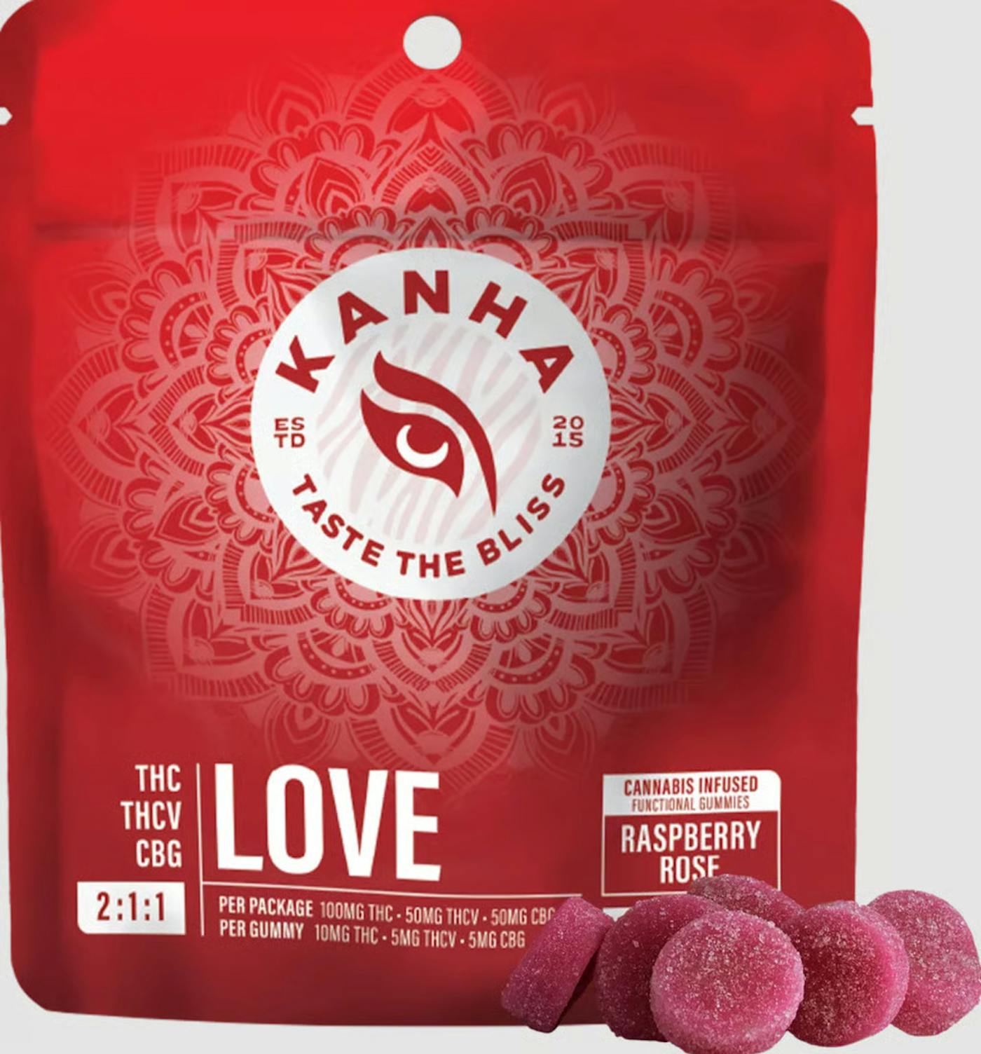 10pk - FX Love Raspberry Rose - 2:1:1 (THC:THCV:CBG)