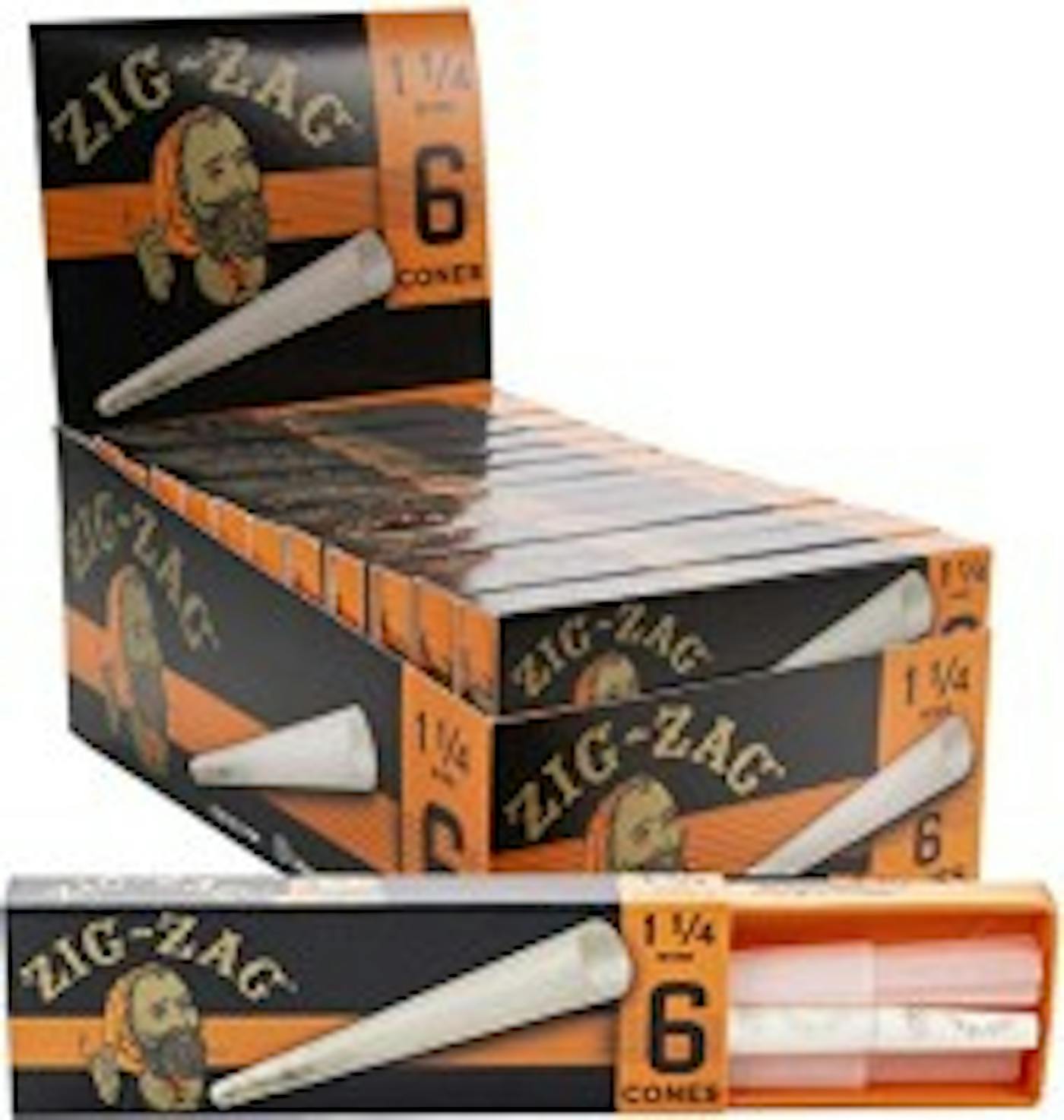 Zig-Zag 1 1/4 Unbleached Cones 6 Pack